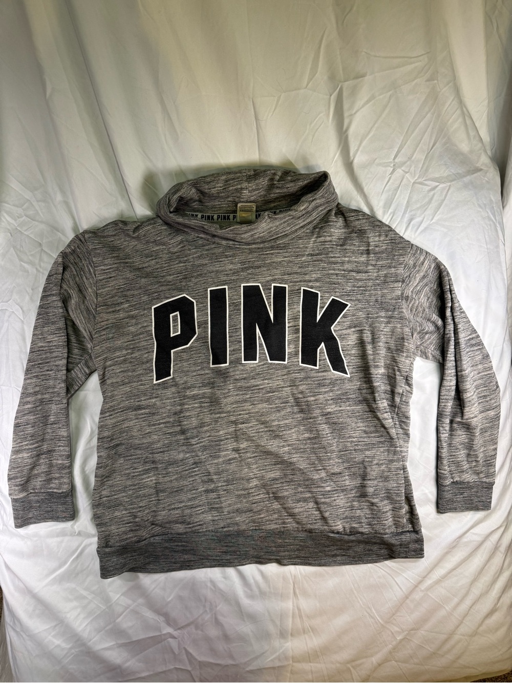 Victoria's Secret PINK Gray Marled Cowl Neck Sweater